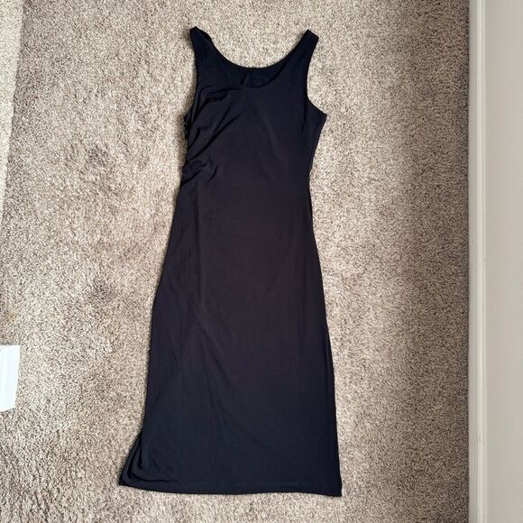 Banana Republic Women’s Black Rouched sideTank Dress size small NEW - Picture 5 of 5